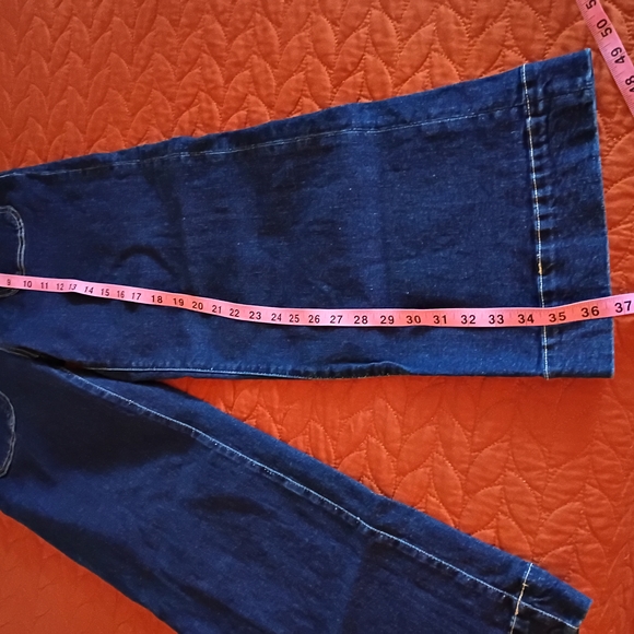 Blue Flare Wide Leg Jeans with Rich Deep Tone, Size 2 - Picture 7 of 9